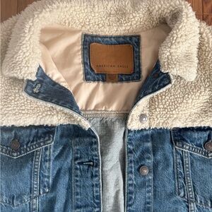 American Eagle Denim Sherpa Jacket